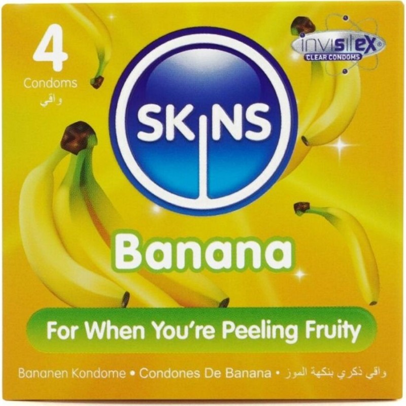 SKINS - BANANA PREMIUM KONDOME PACKUNG 4 SKINS - BANANA PREMIUM KONDOME PACKUNG 4