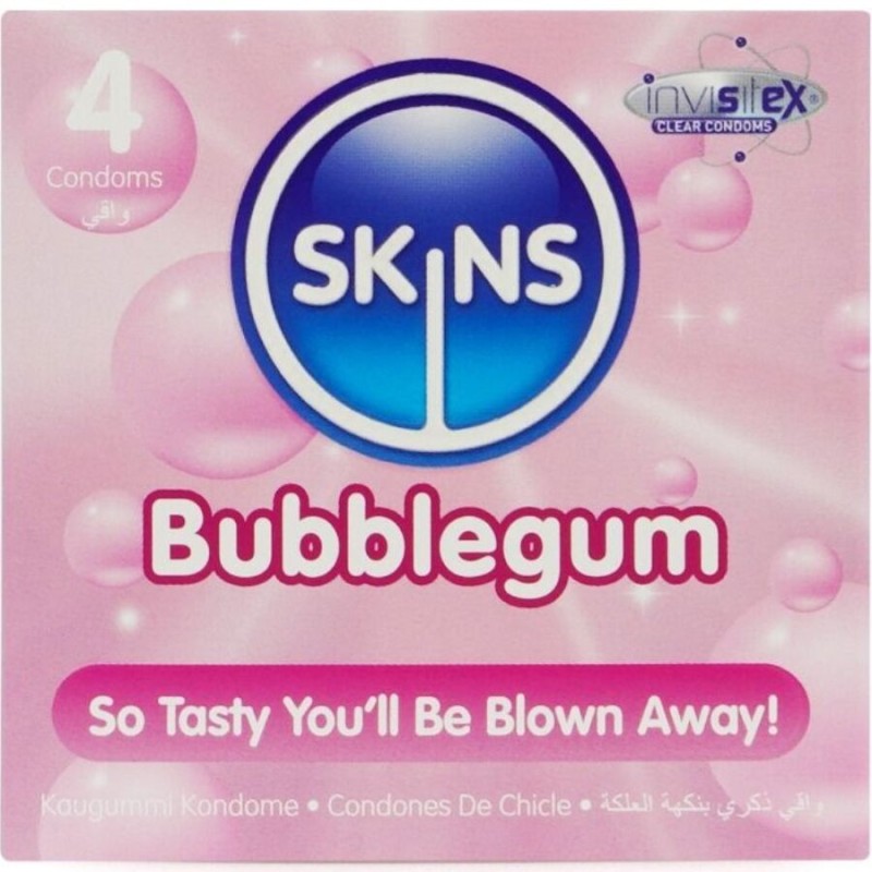 SKINS - BUBBLEGUM PREMIUM CONDOMS PACK 4 SKINS - BUBBLEGUM PREMIUM CONDOMS PACK 4