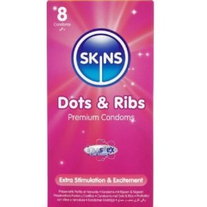 SKINS - DOTS RIBS PREMIUM-KONDOME PACKUNG 8