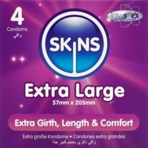 SKINS - PACK DE 4 PRÉSERVATIFS EXTRA LARGES PREMIUM