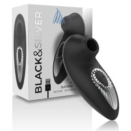 BLACKSILVER - DRAKE DELUXE SUCKING VIBE RICARICABILE IN SILICONE NERO