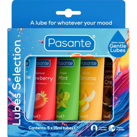 PASANTE - CONFEZIONE LUBRIFICANTI AROMI ASSORTITI 5 UNITÀ X 15 ML