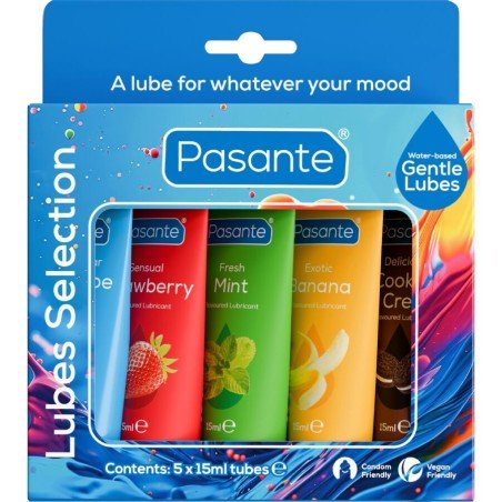 PASANTE - PACKUNG SORTIERTE SCHMIERMITTEL MIT GESCHMACK 5 EINHEITEN X 15 ML