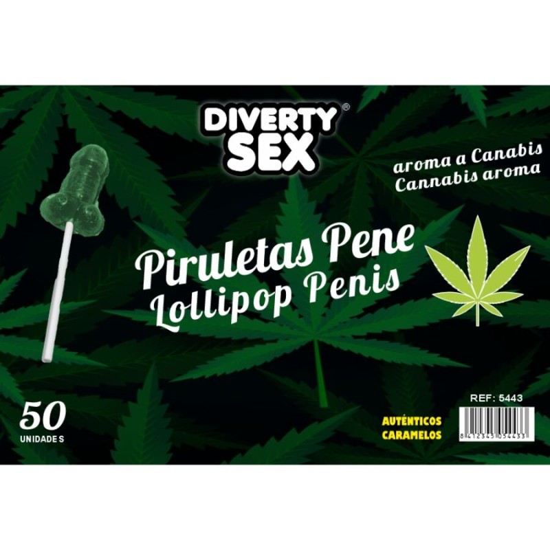 DIABLO GOLOSO - 50 PENIS LOLLIPOPS CANNABIS AROMA DIABLO GOLOSO - 50 PENIS LOLLIPOPS CANNABIS AROMA
