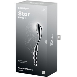 SATISFYER - STAR FORCE 1 GODEMICHET DOUBLE EN ACIER INOXYDABLE